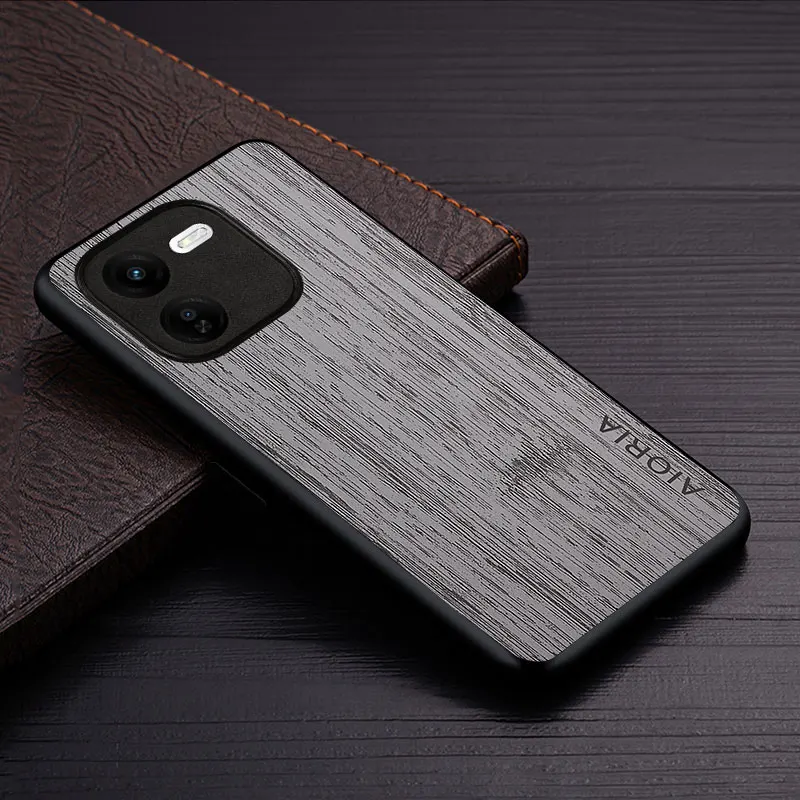 Luxury Bamboo Wood Pattern Leather Phone Case Cover