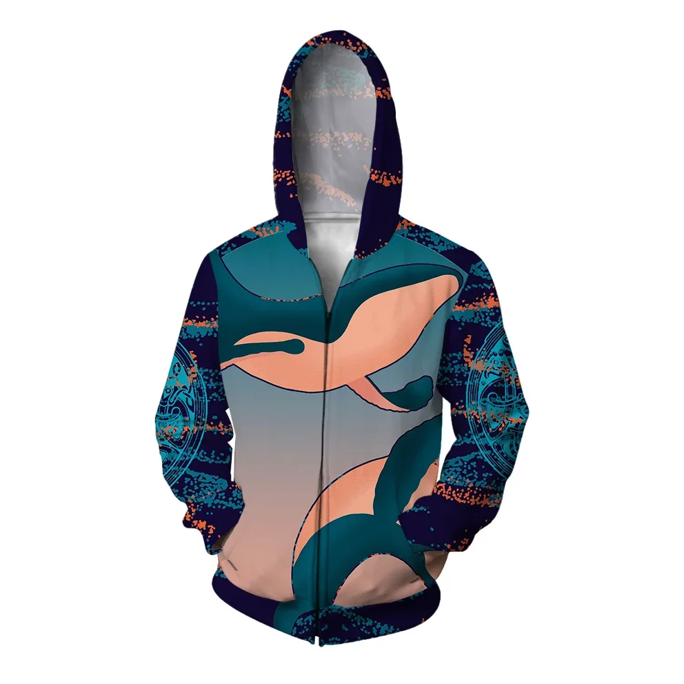 thumbnail image 1 of Sudaderas de otoño para hombre Sudadera con capucha para hombre Sudadera con capucha con estampado personalizado de pingüino Ropa Y2K Sudadera con capucha con estampado de ballena y pez espada Sudader, 1 of 4