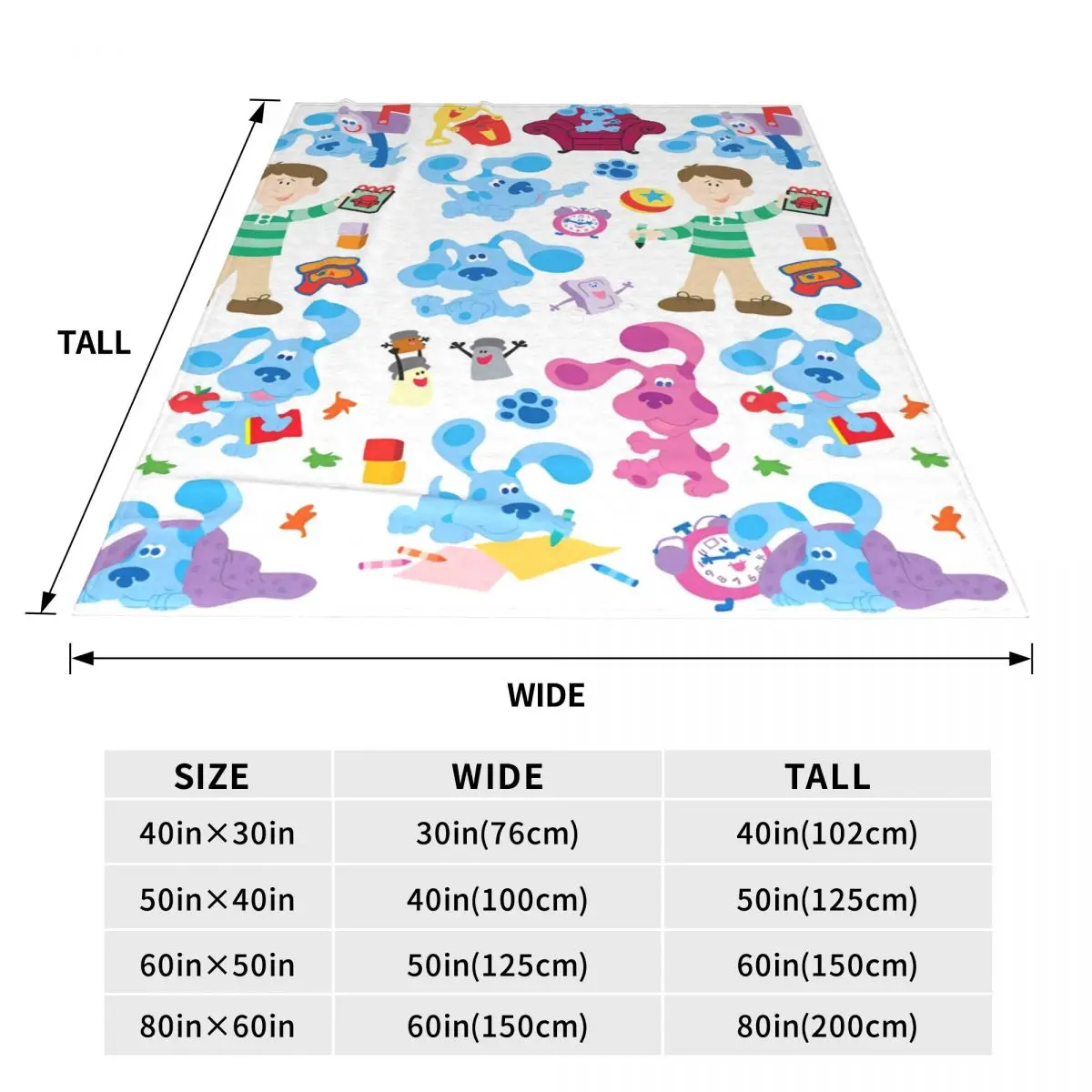 Blue's Clues Collage Blanket Warm Soft Novelty Plush Throw Blanket For Outdoor Camping Flannel Bedspread Bed Cover 6