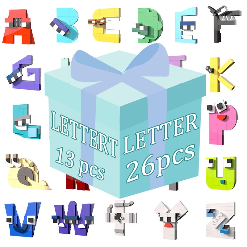 Alphabet Lore Building Blocks Figure 26 Letter A-Z Bricks Toys DIY Children  Early Education Toys Birthday Christmas Gift 26PCS