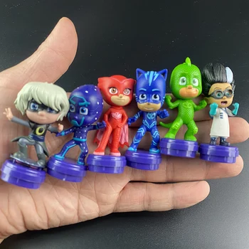 6pcs/set PJ Mask Toys Set Anime Figure Action Figure Catboy Owlette Style PVC Collection Model Kid Doll gifts for The Children