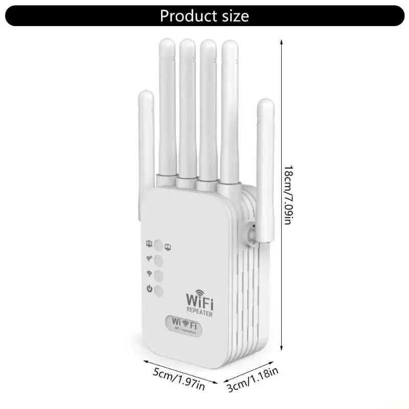 H7BB 증폭기 300M 2.4GHz 네트워크 증폭기 WiFi 부스터(안테나 6개 포함)