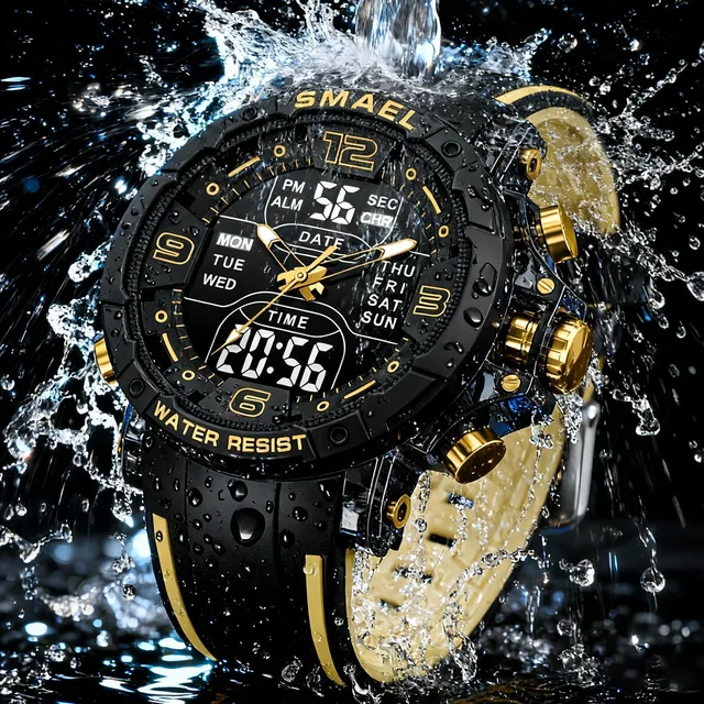 SMAEL marque 8140 étanche livraison directe montre réveil veilleuse jeune mode affaires Quartz Sport montres 1