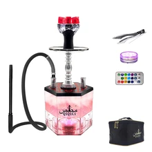  Hookah Set Hookahs 1 Hose Hookah Shisha with Everything Modern Hexagon 【QiQiCi 】Acrylic Hookah with Travel Bag 