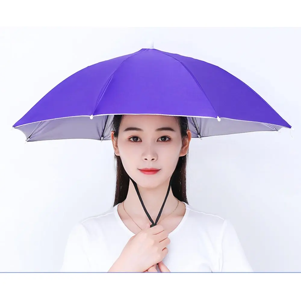 Windproof Portable Umbrella Hat for Outdoor Sunshade and Rain Protection