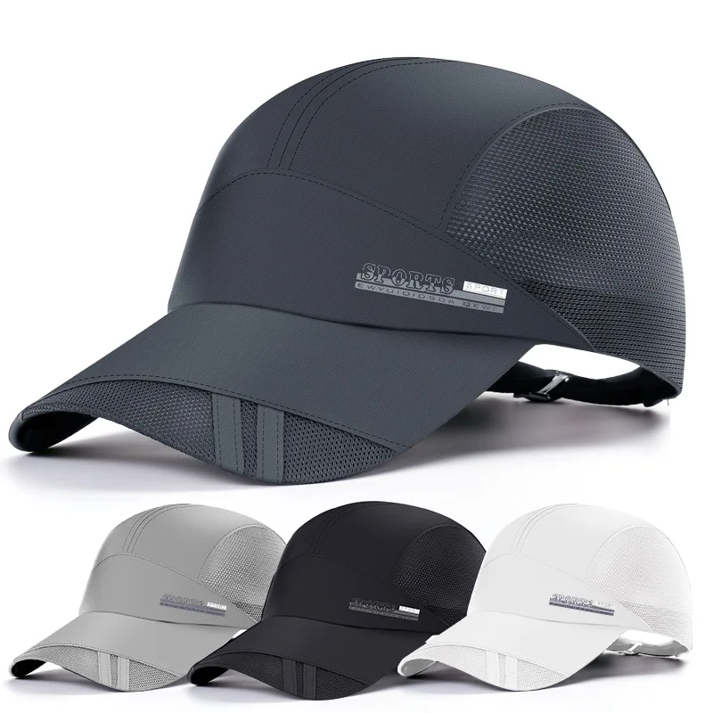 Baseball Caps Sports Sun Hats Golf Caps Outdoor Black Waterproof Quick Dry Hats for Men Women Sport Golf Fishing Hat Adjustable Summer Unisex Baseball Cap