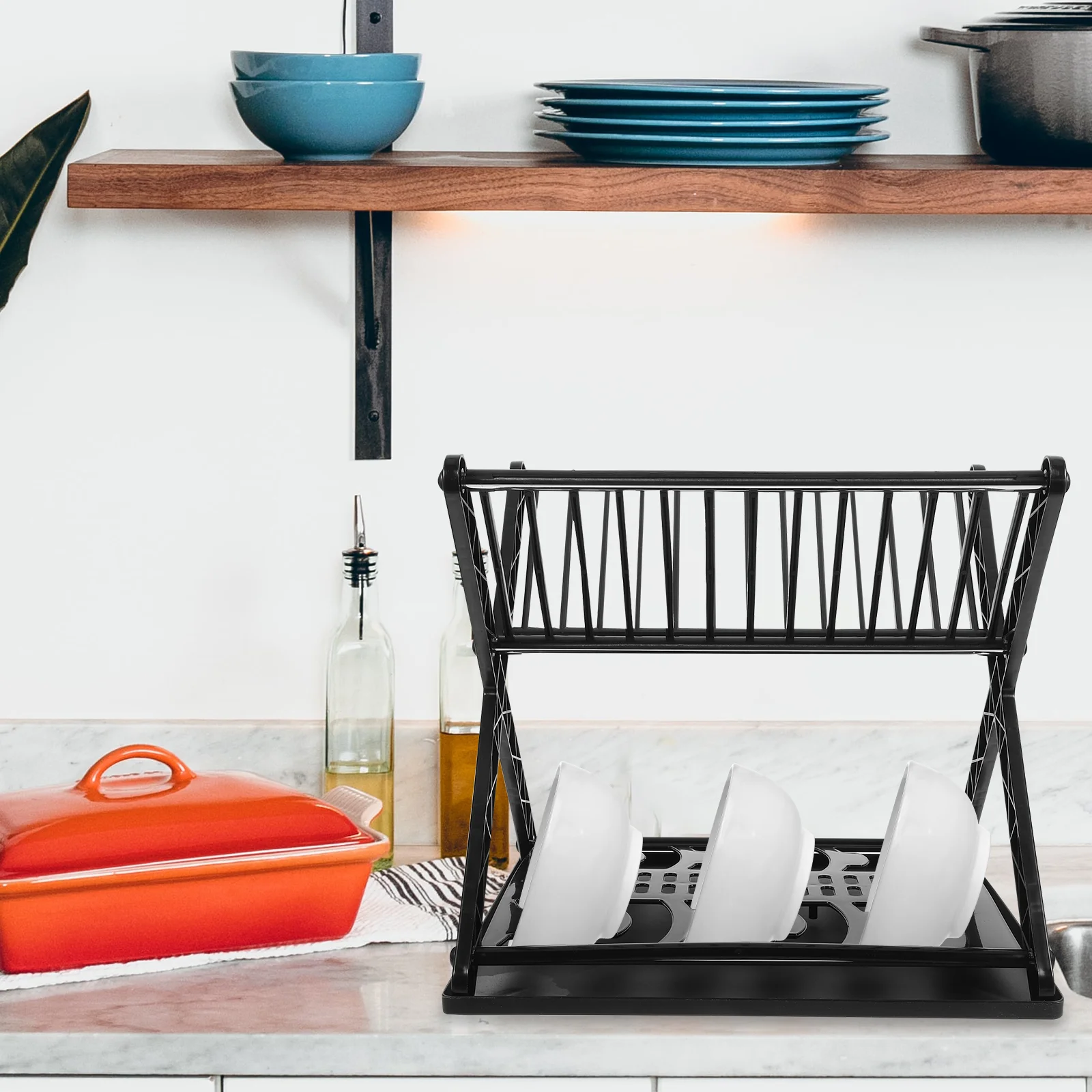 

Kitchen Tableware Drying Rack Tableware Drain Dish Rack with Drip Tray