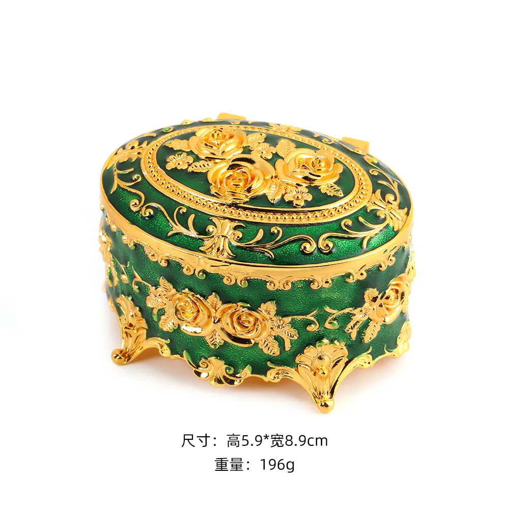 European Retro Jewelry Box Ornament Enamel Color Metal Storage