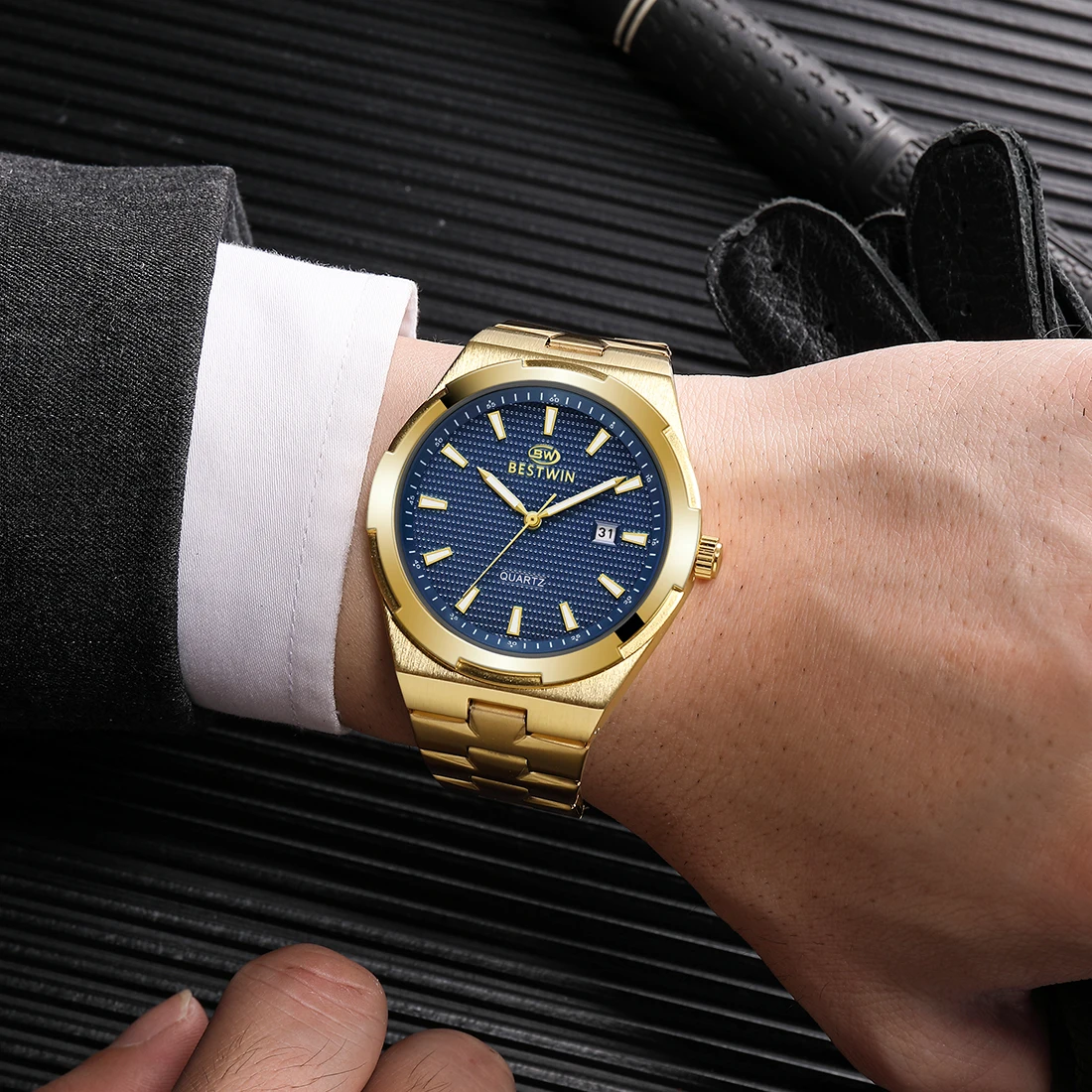 Luxury Men Watch Classic Style Men's Quartz Wristwatch Full Elegant Business Man Reloj Brand Male Watches Calendar Display Clock