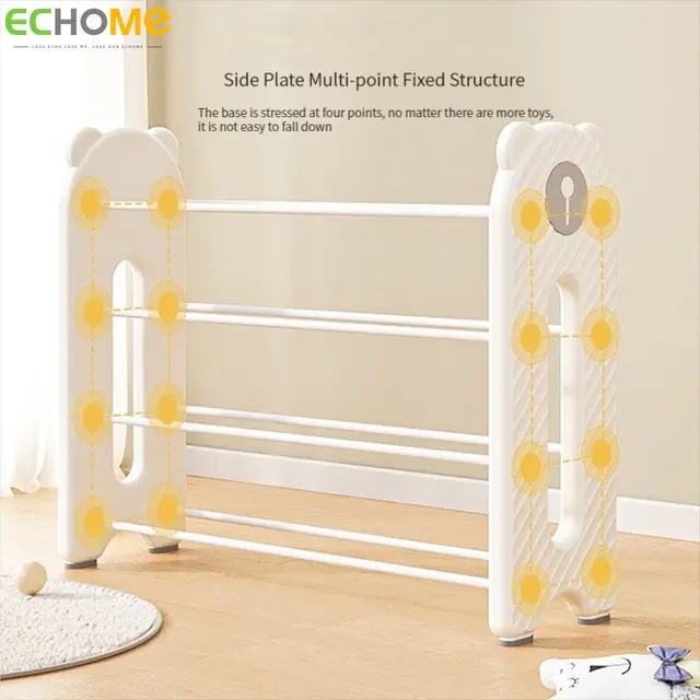 Gyerekek Játéktároló Állvány Rajzfilm Alakú Többrétegű Vastagság Nagy Kapacitás Szervező Polcok Nappali Otthoni Bútorok - Image 5