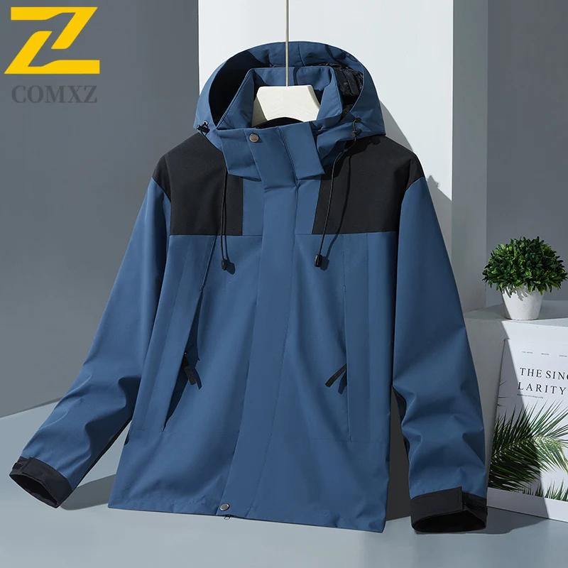 Outdoor Waterproof Windbreaker Jacket  Lightweight Hiking Coat for Men Women Quick Dry Fishing Camping Shell Layer with Hood