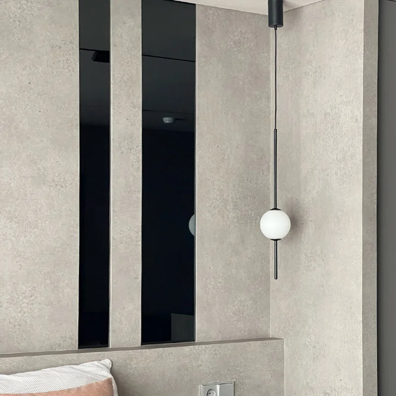Modern Glass Pendant Lamps for Bedroom Led Chandelier Home Decor Bedside Hanging Suspension Lustre Minimalism Dining Room Lights