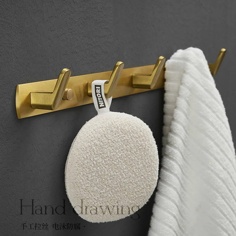 Bathroom brushed gold aluminum storage rack hardware pendants Bathroom towel rack storage towel rod accessories