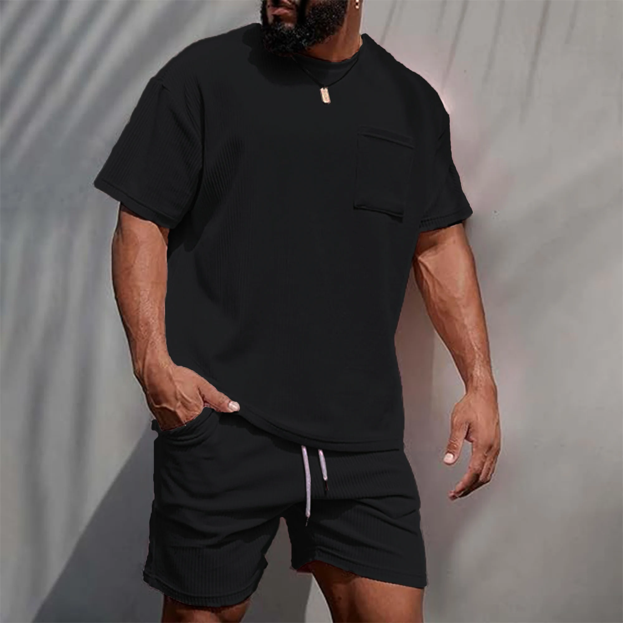 طقم تي شرت رجالي صيفي