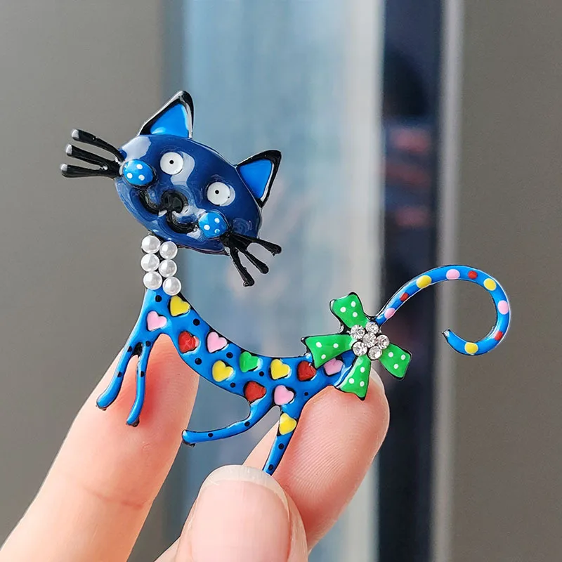 Dropping Oil Lovely Cat Shaped Brooch Vintage Style Animal Theme Alloy Brooch For Women Girls Daily Wear Dropping Oil Lovely Cat Shaped Brooch Vintage Style Animal Theme Alloy Brooch For Women Girls Daily Wear