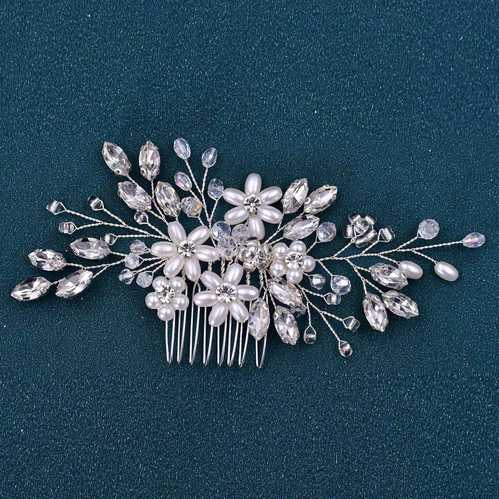 

HP346 Freshwater Pearl Rhinestone Bride Headdress Wedding Party Bridesmaid Hair Accessories Woman Fashionable Hair Comb