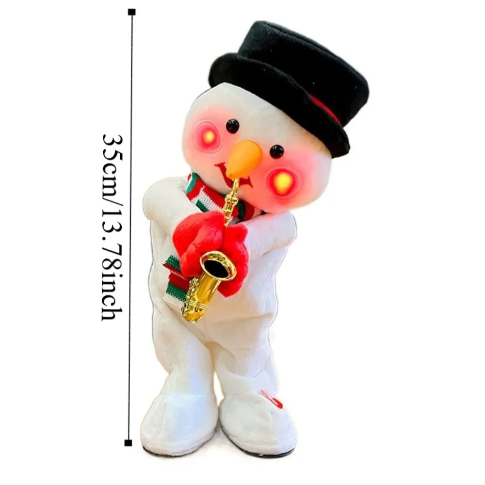 Santa Claus Christmas Plush Toy Snowman Elk Funny Electric Plush Doll 35cm Blowing Saxophone Dancing Singing Stuffed Toys