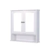 Wall Mounted Bathroom Cabinet with 2 Mirror Doors and Adjustable Shelf 1