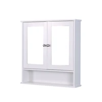 Wall Mounted Bathroom Cabinet with 2 Mirror Doors and Adjustable Shelf 1