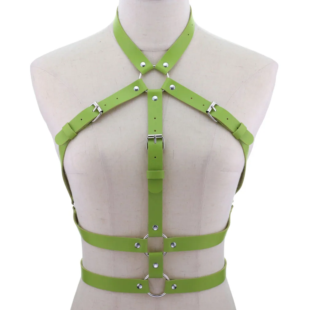 Punk Corset Leather Belt Chest Strap Collar One Trend Sexy Exaggerated Body Strap Sling Europe and America