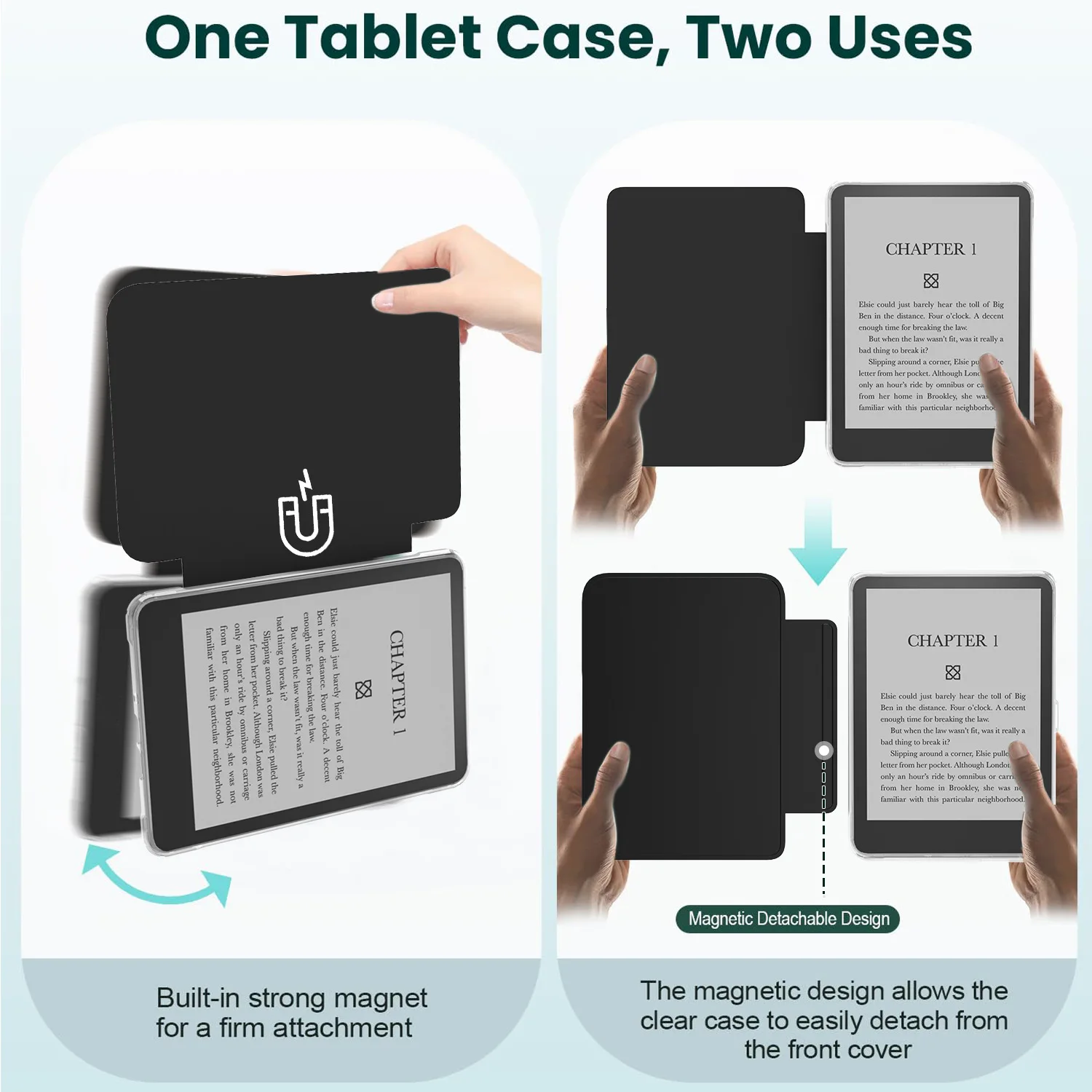 Enhanced Smart Cover with Detachable Acrylic Back and Magnetic Adsorption