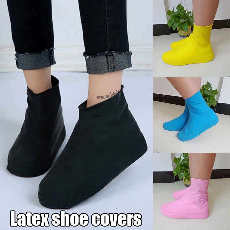Unisex Silicone Shoe Covers Solid Color Rain Waterproof Reusable Stretchable Shoes Socks Protector