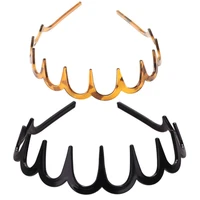 Women Girls Zig-Zag Shark Long Tooth Hair Hoop Plastic Resin Non-Slip Wave Comb Headband Headwear DIY Styling Accessories