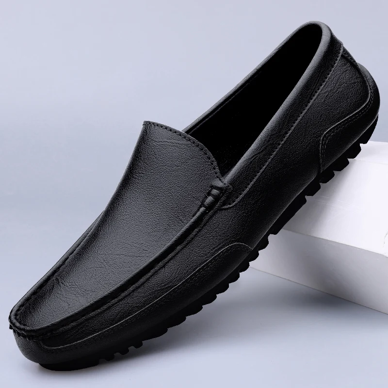 

Genuine Leather Men loafers slip on Casual Formal Mens Loafers outdoor Italian Breathable Male Boat Shoes for men