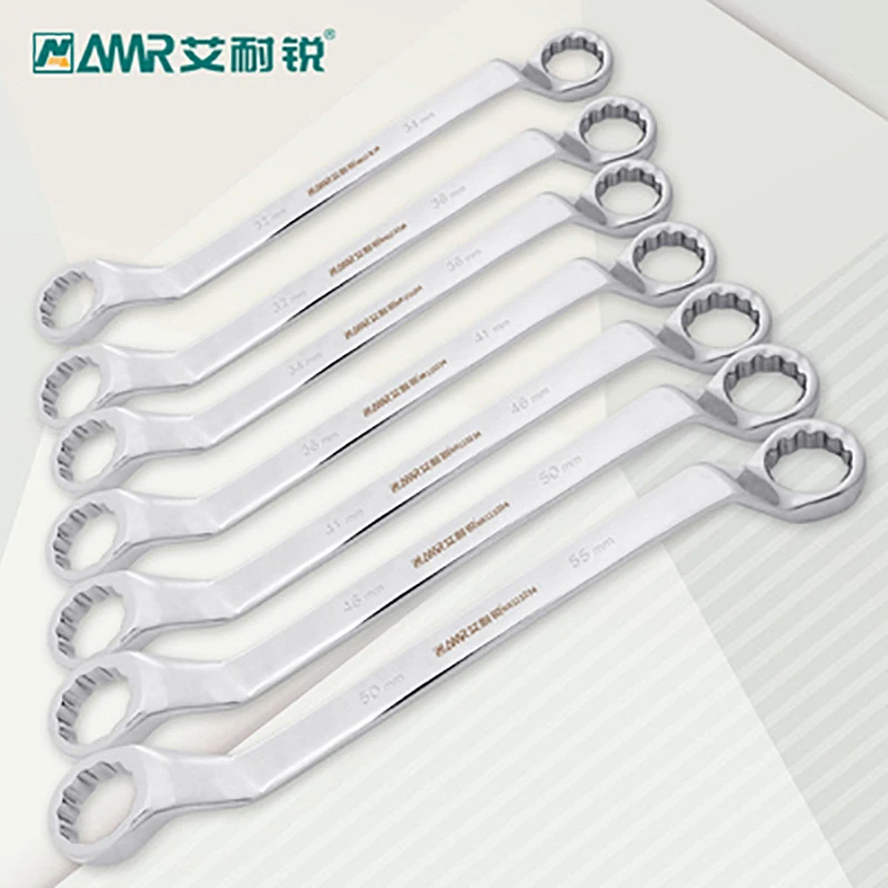 더블 엔드 박스 엔드 렌치 오프셋 링 스패너 크롬 바나듐 스틸 차고 워크샵 수리 핸드 툴 미터법 6-36mm
