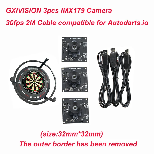 GXIVISION เว็บแคม IMX179 30fps 2M 3 มม.เลนส์ไม่มีการบิดเบือน,โมดูลกล้อง USB, สําหรับ Autodarts.io คะแนนระบบ 1