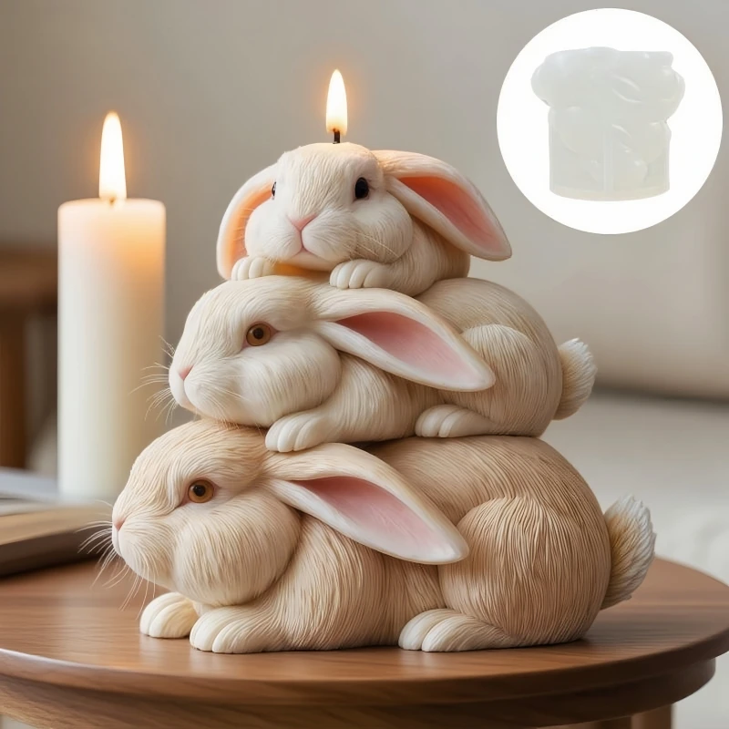 Bunny Family Candle Mold 4