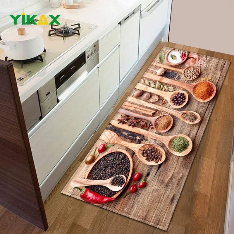 

Spice Pattern Kitchen Door Mat Balcony Bathroom Anti-slip Floor Mats Living Room Area Rug Home Decoration Modern Printed Carpet