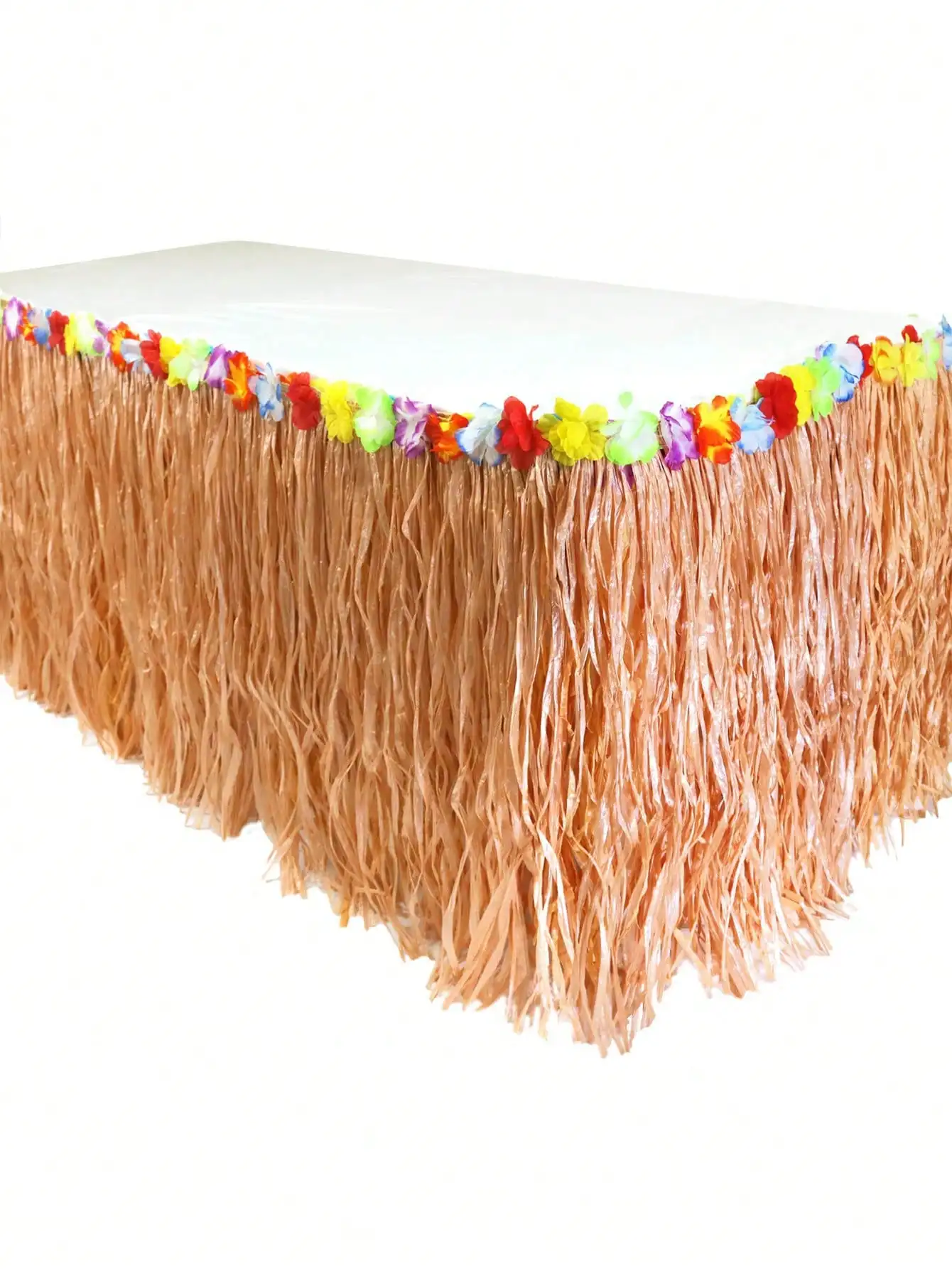 1pc-39.37 Inch GrassTable Dress, Suitable for Hawaiian Party Supplies, Wedding Birthday Summer Rave Party Decoration Hay