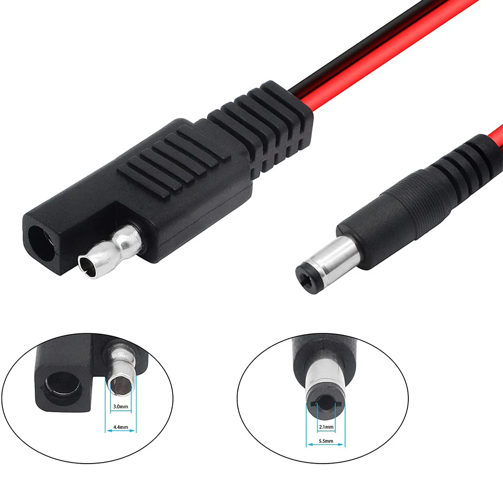 SAE to DC 어댑터, 태양 전지 패널 컨버터, 전기 액세서리, 5.5x2.1mm