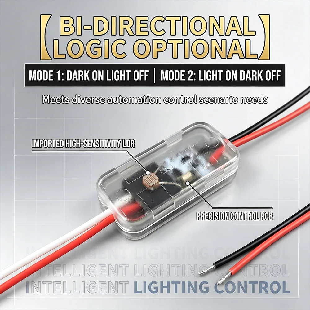 Automatic Photocell Light Sensor Switch with Photosensitive Technology