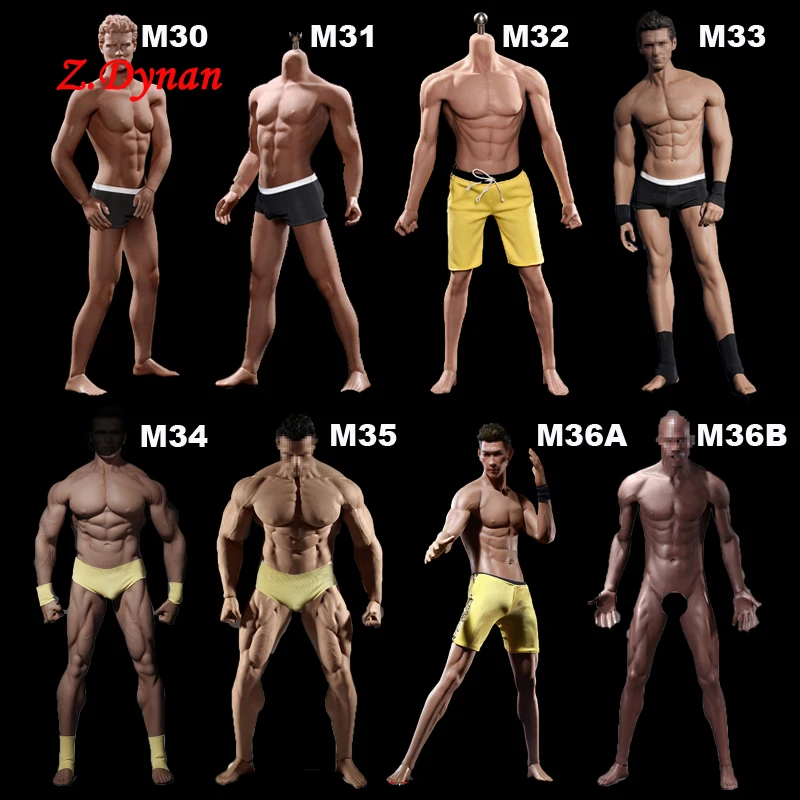 Silicone Flexible 1/6 Male Body Action Figure Seamless Man Dolls 12inch 