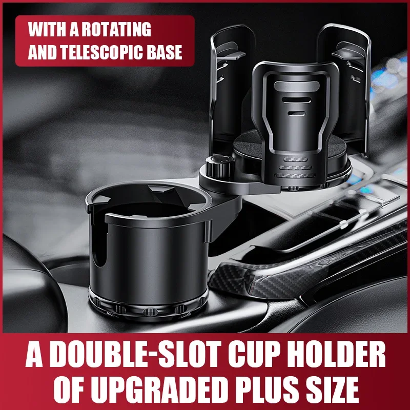 Cup Holder for Cars Multifunctional Adjustable Rotating 2-in-1 Vehicle Cup Holder Expander Car Interior Accessories
