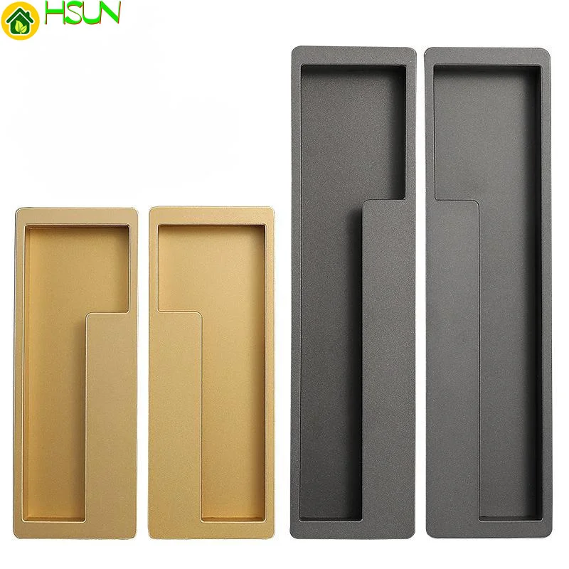 

modern simple slotted concealed drawer handle invisible zinc alloy frosted furniture interior handle