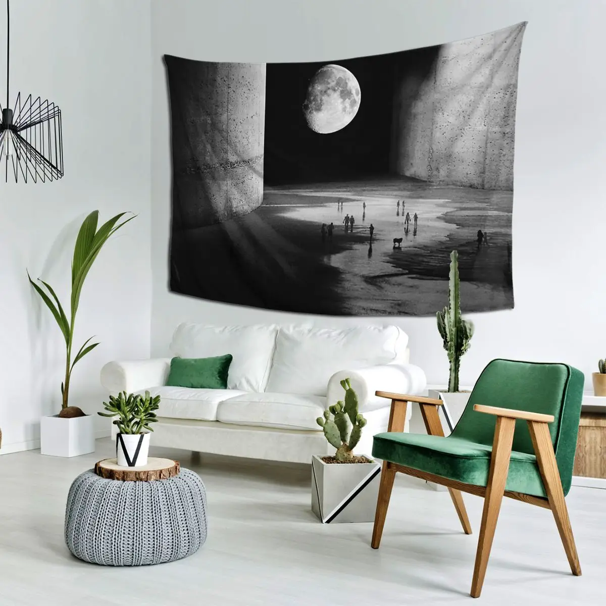 

To The Moon Tapestry Decoration Art Aesthetic Tapestries for Living Room Bedroom Decor Home Funny Wall Cloth Wall Hanging