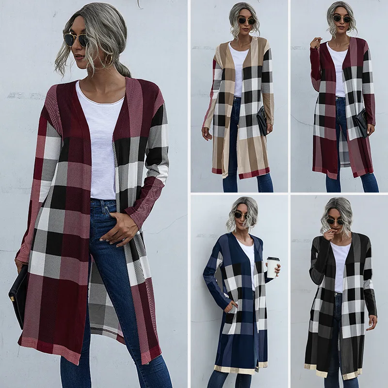 Ladies Long Sleeve Jacket Coat Outwear Spring Autumn Casual Female Women Knitted Long Trench Coat Overcoat Capes Plus Size