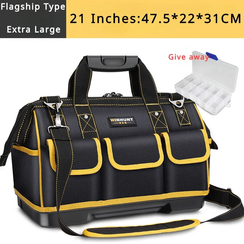 Large Capacity 23 Inch Oxford Cloth Professional Maintenance Reinforced Electrician Square Working Tool Bag Storage Toolkit