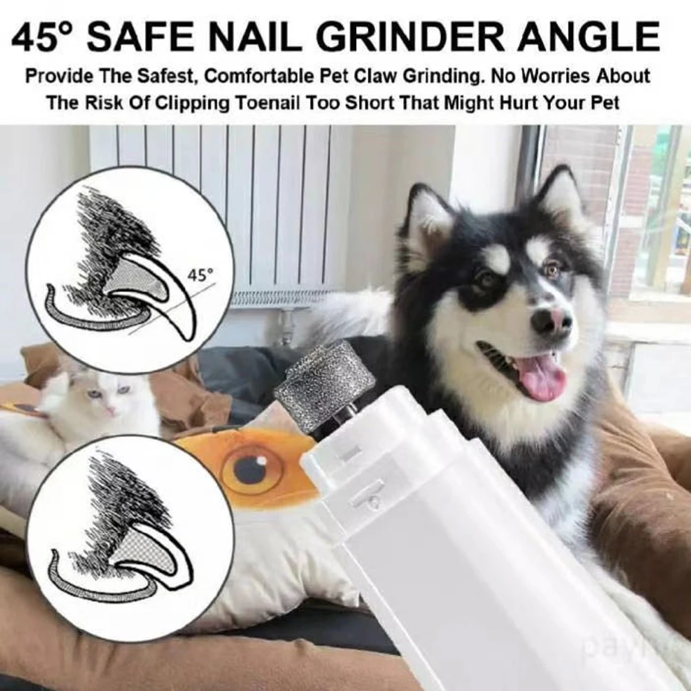 Electric Pet Nail Grinder Painless Paws Grooming and Smoothing 2-Speed for Small Medium Large Dogs Cats