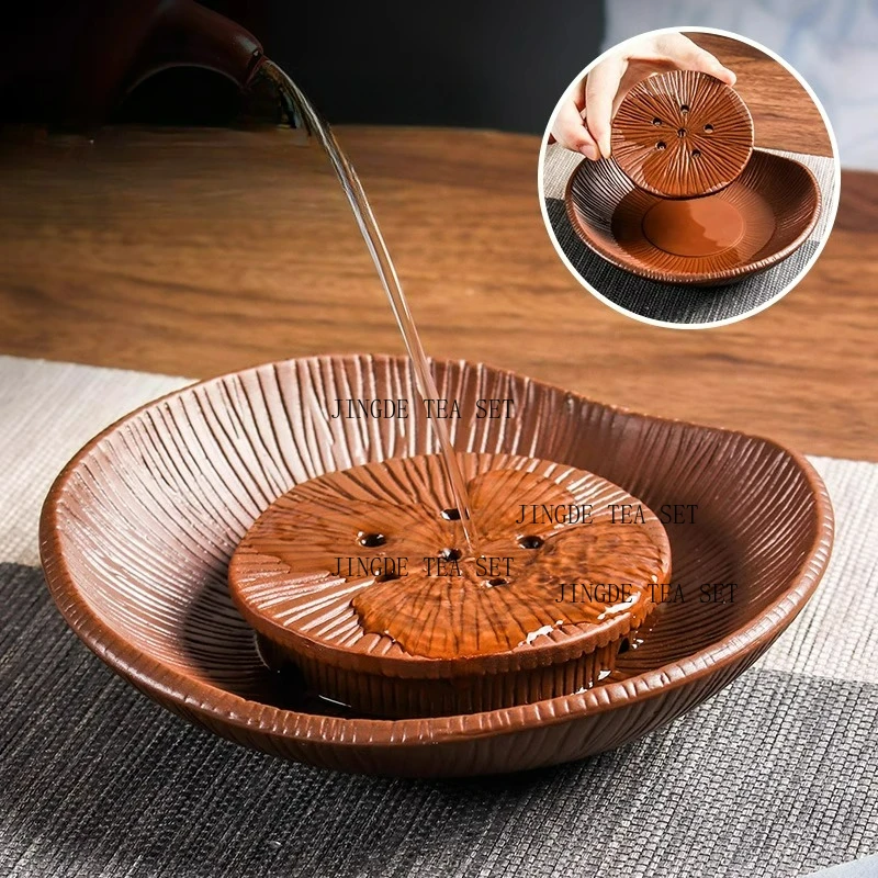 Washable purple clay teapot mat original mineral vermilion clay tea tray base Kung Fu tea set accessories