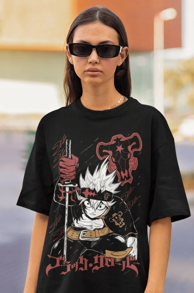 Black clover Yami Sukehiro T-shirt Asta Yuno T-shirt Girl Gifts Black Shirt