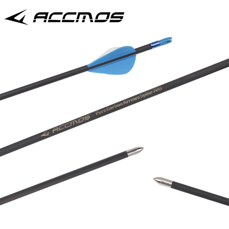 24pcs ID4.2mm Pure Carbon Arrow Spine 250-1800 Archery Recurve/Compound Bow Shooting Practice bow and arrow