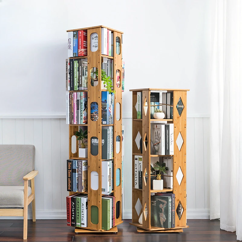 

Rotating Shelves Bookcases Storage Library Cabinets Display Bookcases Modern Bedroom Estante De Livros Living Room Furniture