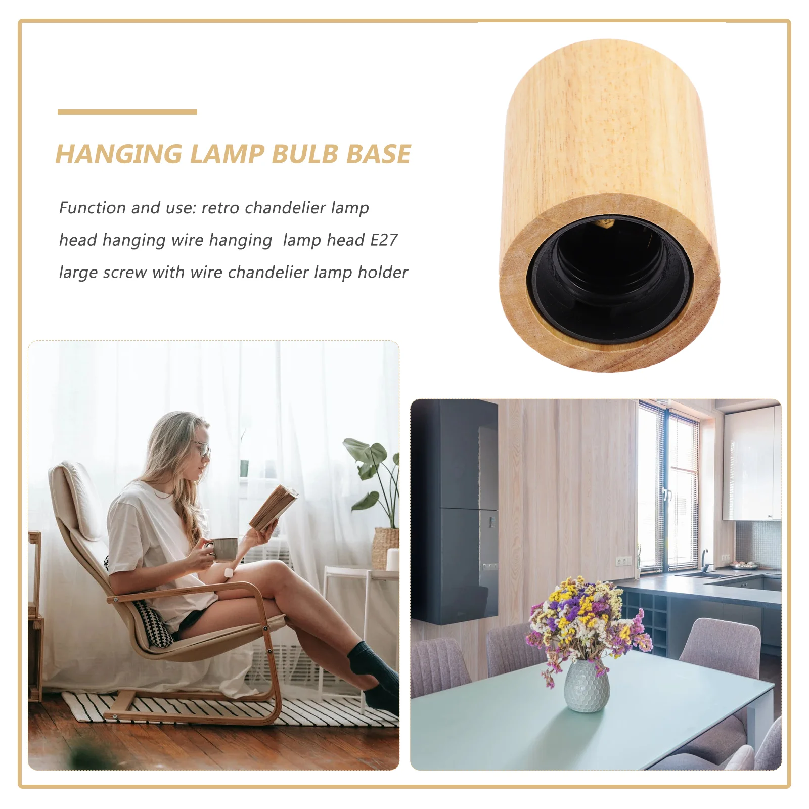 Wooden Lamp Holder Chandelier Light Bulb E27 Solid Socket Hanging Lights Plastic Ceiling Bulbs lamp holder lamp bulb holder lamp base