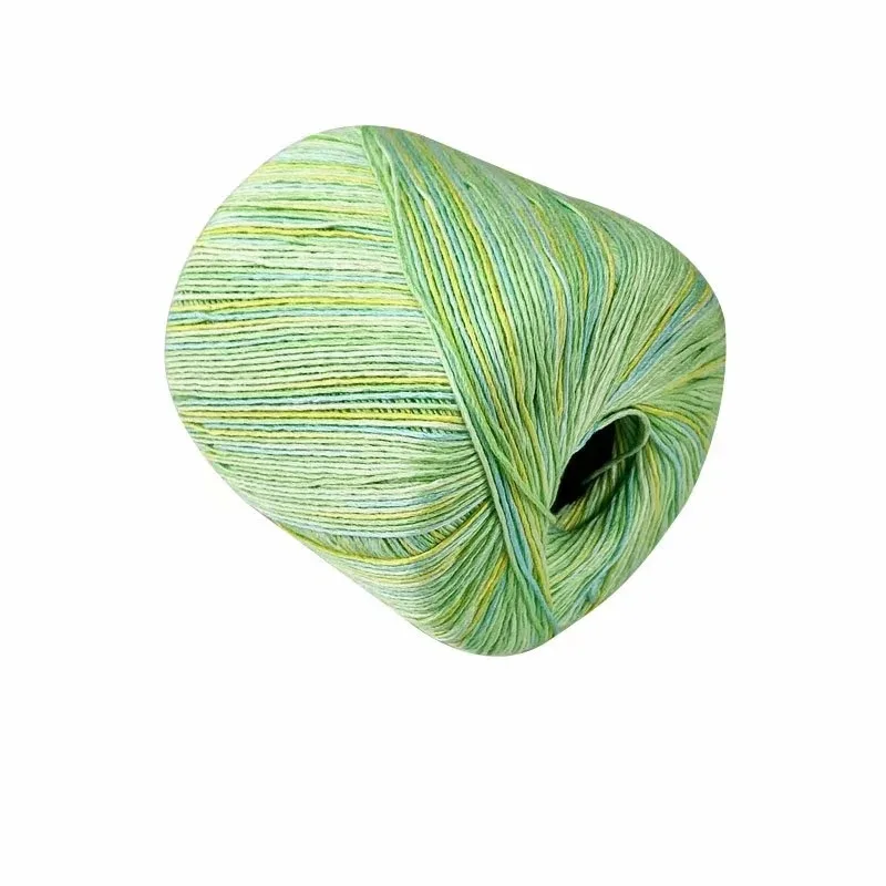 Cotton Lace Yarn for Knitting, Crochet Thread, Worsted 100% Algodon, Rainbow Color, Sweater Scarf, 40g, 5
