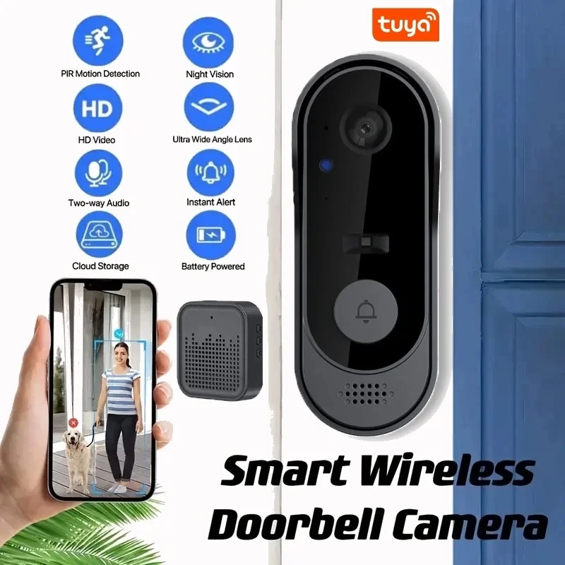Sistema videocofonico WiFi wireless Campanello video intelligente 1080P per touch screen domestico Scheda 32G Audio bidirezionale APP TUYA Sblocco 4 fili  30