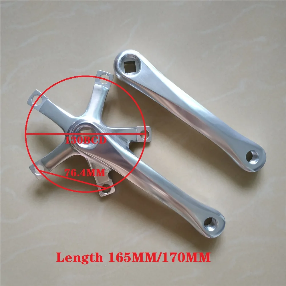 130BCDCrankSilveryRoadBikeCranksetLength165170MMAluminum
